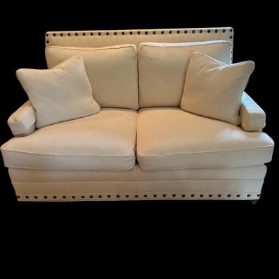 American Bungalow Collection Upholstered Loveseat with Nailhead Trim