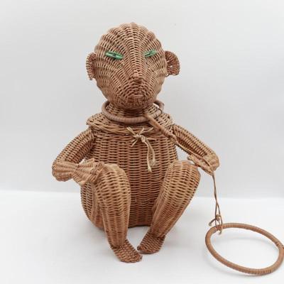 Vintage Wicker Monkey Purse Basket