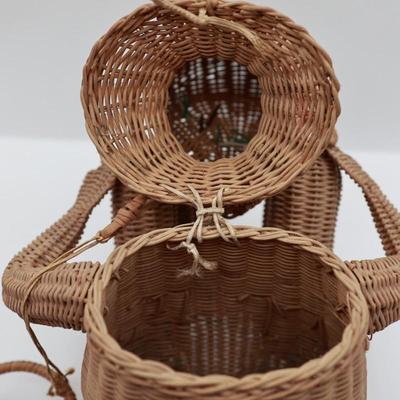 Vintage Wicker Monkey Purse Basket