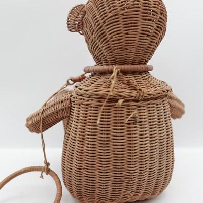 Vintage Wicker Monkey Purse Basket