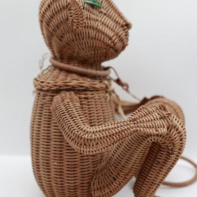 Vintage Wicker Monkey Purse Basket