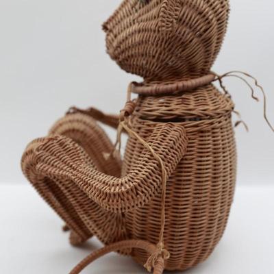 Vintage Wicker Monkey Purse Basket