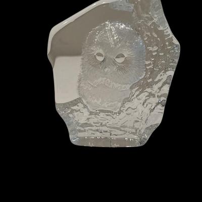Mats Jonasson Crystal etched owl