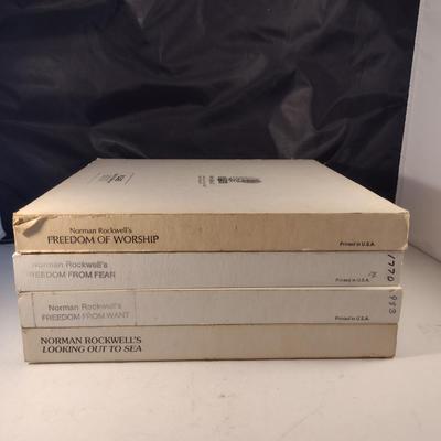Norman Rockwell Collector's Plates with Original Boxes- Four Pieces (Choice A)