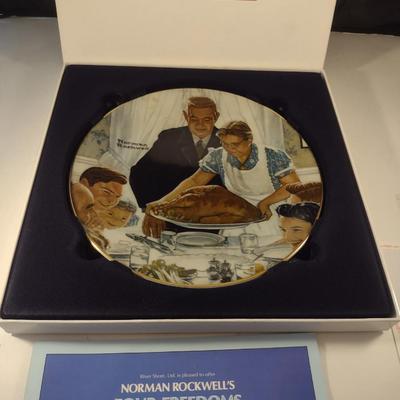 Norman Rockwell Collector's Plates with Original Boxes- Four Pieces (Choice A)