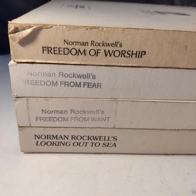 Norman Rockwell Collector's Plates with Original Boxes- Four Pieces (Choice A)