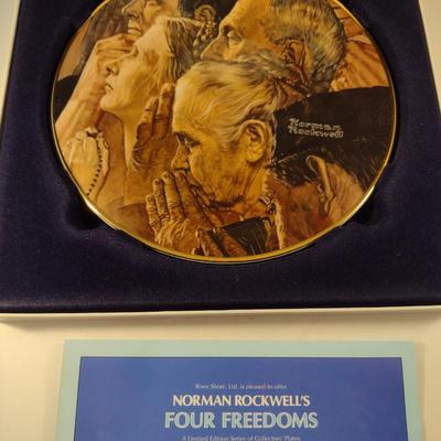 Norman Rockwell Collector's Plates with Original Boxes- Four Pieces