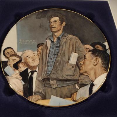 Norman Rockwell Collector's Plates with Original Boxes- Four Pieces