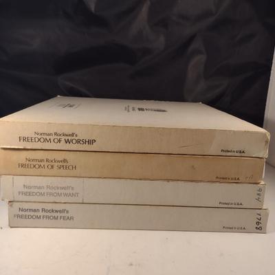 Norman Rockwell Collector's Plates with Original Boxes- Four Pieces