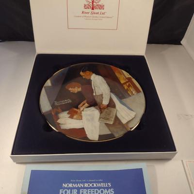 Norman Rockwell Collector's Plates with Original Boxes- Four Pieces