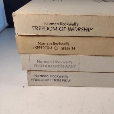 Norman Rockwell Collector's Plates with Original Boxes- Four Pieces