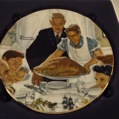 Norman Rockwell Collector's Plates with Original Boxes- Four Pieces