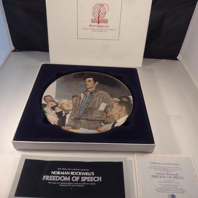 Norman Rockwell Collector's Plates with Original Boxes- Four Pieces