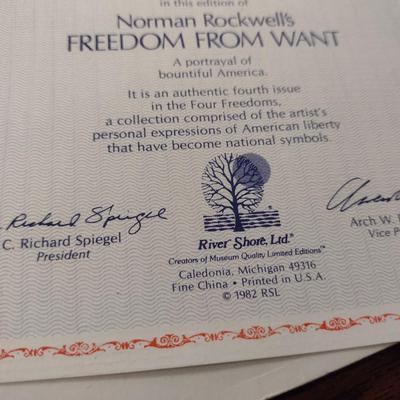 Norman Rockwell Collector's Plates with Original Boxes- Four Pieces