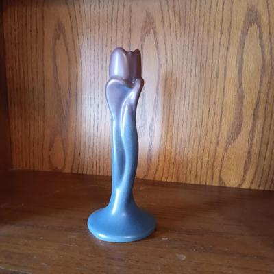 VAN BRIGGLE TULIP CANDLESTICK HOLDER