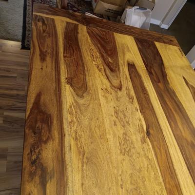 ONE OF A KIND SHEESHAM WOODEN TABLE W/6 CHAIRS
