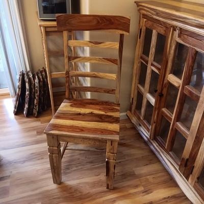 ONE OF A KIND SHEESHAM WOODEN TABLE W/6 CHAIRS
