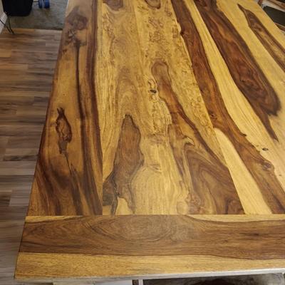 ONE OF A KIND SHEESHAM WOODEN TABLE W/6 CHAIRS