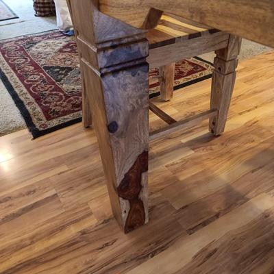 ONE OF A KIND SHEESHAM WOODEN TABLE W/6 CHAIRS