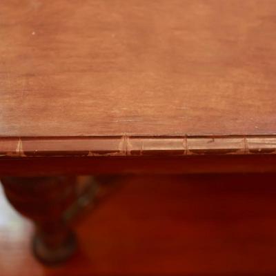 Vintage Dining Table with Carved Base and Center Leaf