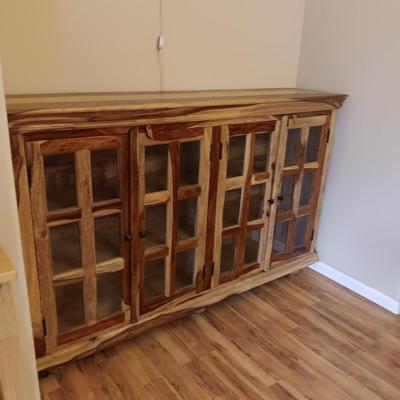 SHEESHAM GLASS PANELED SIDEBOARD/BUFFET