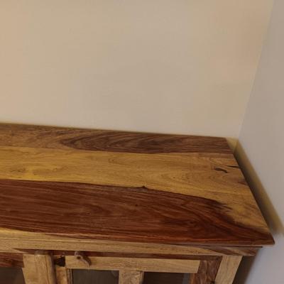 SHEESHAM GLASS PANELED SIDEBOARD/BUFFET