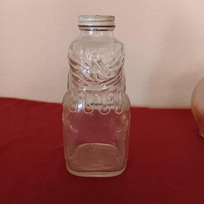 2 VINTAGE GLASS COIN BANKS