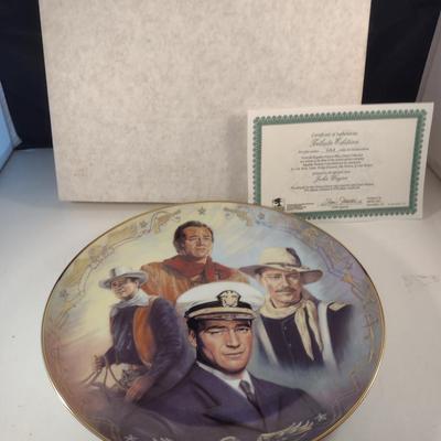 John Wayne Tribute Limited Edition Plate- 6162/9500- Comes with COA and Original Box