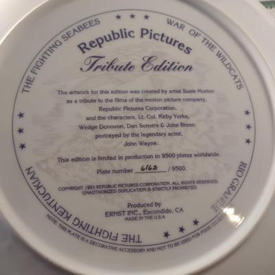 John Wayne Tribute Limited Edition Plate- 6162/9500- Comes with COA and Original Box