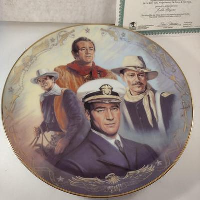 John Wayne Tribute Limited Edition Plate- 6162/9500- Comes with COA and Original Box