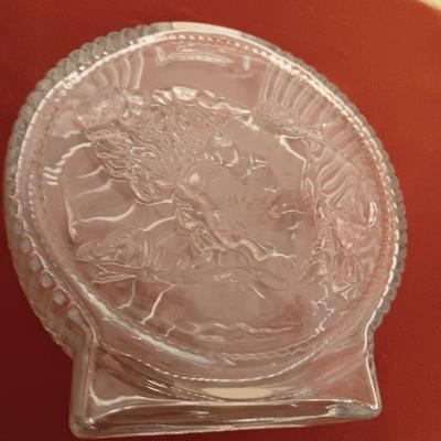 INDIAN HEAD GLASS COIN BANK AND SAN DIEGO ZOO GLASS JAR