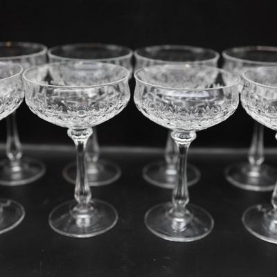 Cut Crystal Coupe Glasses - Set of 8