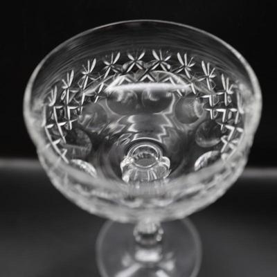 Cut Crystal Coupe Glasses - Set of 8
