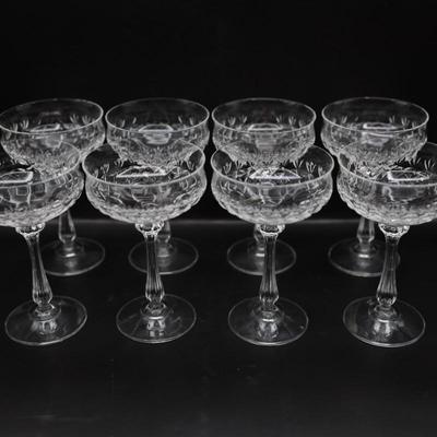 Cut Crystal Coupe Glasses - Set of 8