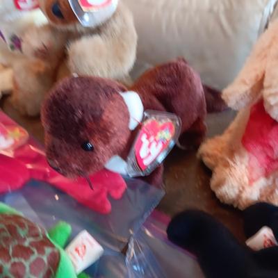 LIKE NEW STANDARD SIZE TY BEANIE BABIES WITH SOME MCDONALD'S BEANIE BABIES