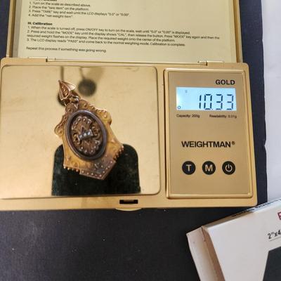 Antique Victorian 14kt Gold Mourning Pendant Locket Back Opens 10.33 Grams