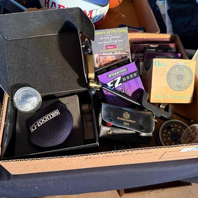 Sale Photo Thumbnail #24: Various Reels, Line, Fly Tying supplies as shown