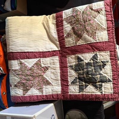 Sale Photo Thumbnail #30: hand made vintage quilt as shown