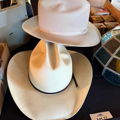 Sale Photo Thumbnail #36: 1 Stetson Size 7.5 & 1 Straw Hat 7-3/8 as shown