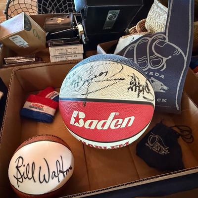 Sale Photo Thumbnail #56: Signed Globe Trotters Ball/Mini Ball signed by Bill Walton+