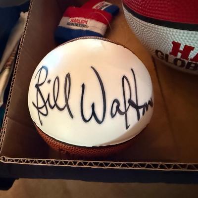 Sale Photo Thumbnail #57: Signed Globe Trotters Ball/Mini Ball signed by Bill Walton+