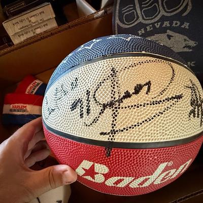 Sale Photo Thumbnail #59: Signed Globe Trotters Ball/Mini Ball signed by Bill Walton+