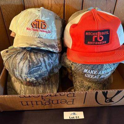Sale Photo Thumbnail #133: Another box of various Baseball type Caps/Hats as shown