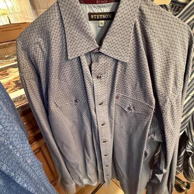 Sale Photo Thumbnail #175: 4 Stetson Men’s  Shirts - 1 short sleeve & 3 long sleeved