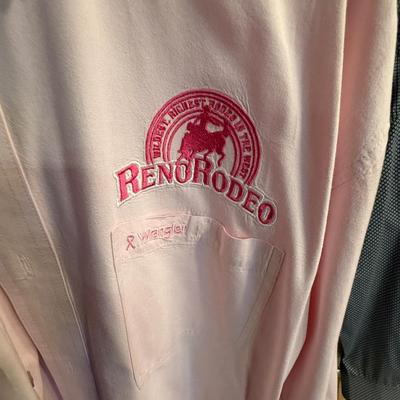Sale Photo Thumbnail #181: 3 Extra Large Pink Wrangler Men’s Shirts - 2 Rodeo theme