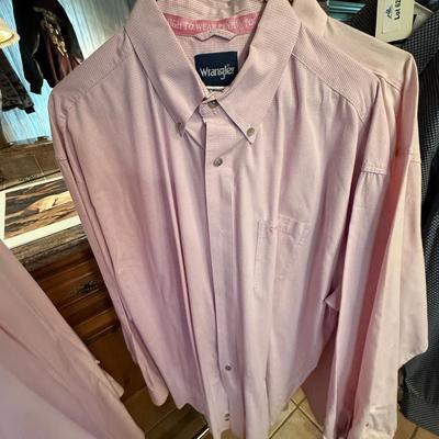 Sale Photo Thumbnail #182: 3 Extra Large Pink Wrangler Men’s Shirts - 2 Rodeo theme