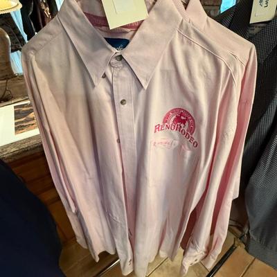 Sale Photo Thumbnail #180: 3 Extra Large Pink Wrangler Men’s Shirts - 2 Rodeo theme