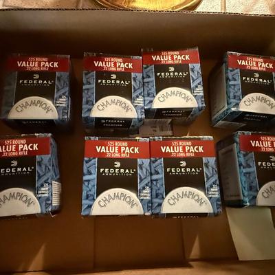 Sale Photo Thumbnail #190: 8 full boxes of Federal 22 Long Rifle Ammo - 525 per box
