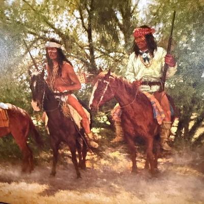 Sale Photo Thumbnail #256: 232/250 signed Howard Terpning Native Canvas 55”x35”