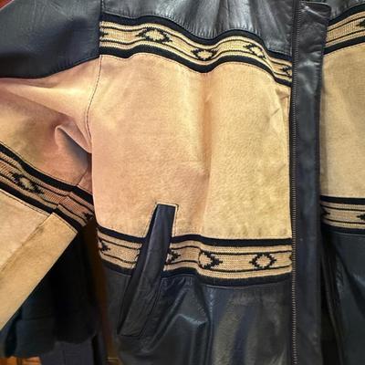 Sale Photo Thumbnail #281: Extra Large Men's Black & Tan Leather Scully Jacket/Coat